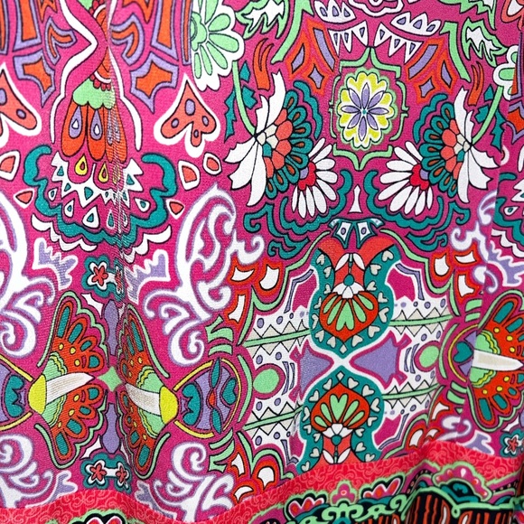 Laundry Shelli Segal Pink Print Shift Dress Calypso Paisley Floral Size M - Picture 5 of 5
